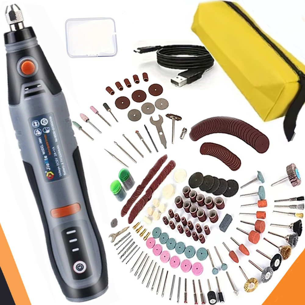 JANGKLIFE USB outil rotatif sans fil Dremel Mini perceuse stylo de gravure électrique Mini perceuse sans fil avec accessoires ensemble de bricolage: Autre