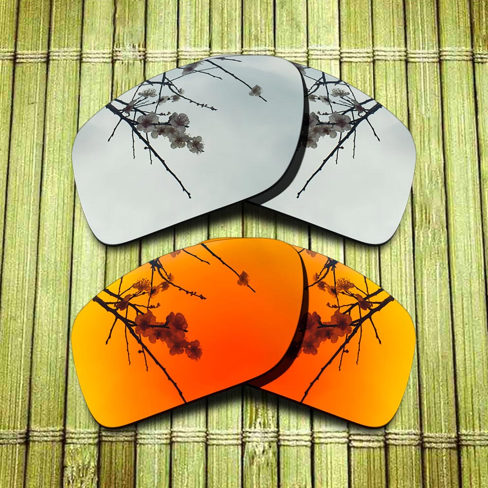 Polarized Replacement Lense For-Oakley Triggerman Sunglasses Frame True Color Mirrored Coating - Options: 1x Chrome-1x Red