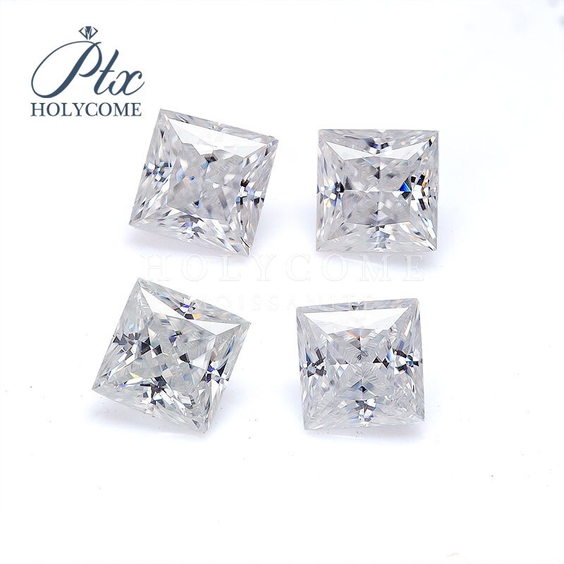 Moissanita sintética suelta para fabricación DE joyas, forma DE princesa, Color blanco claro, 5x5MM