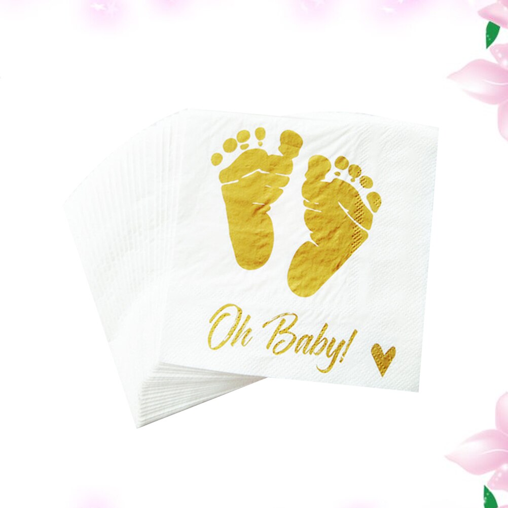 20 vellen Absorberende Vergulden Voet Decoratieve Wegwerp Tissue Papier Servetten voor Party Verjaardag