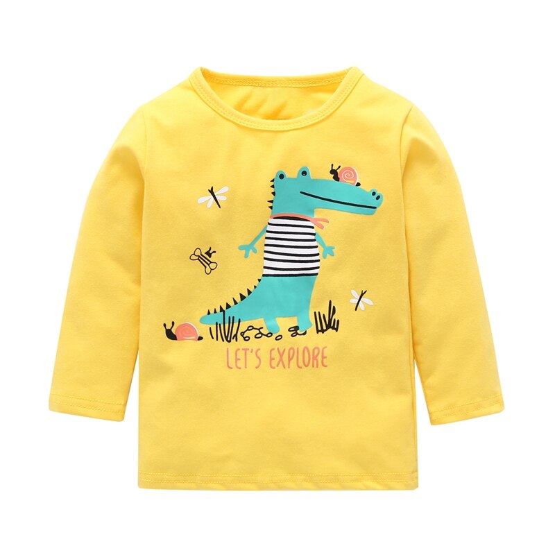 Children Boys Girls Dinosaur Print Sleepwear Sets Long Sleeve T Shirts Long Pants Cute Casual Homewear Cartoon Knitted Cotto