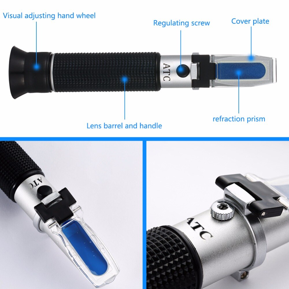 Handheld Pet clinical refractometer Dogs and Cats veterinarians 2-14g/dl refractometer ZGRC-300ATC