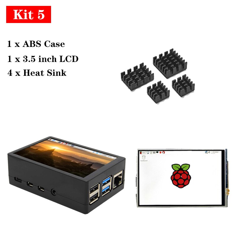 Raspberry Pi 4 Case ABS Box Behuizing Case + 3.5 inch TFT Touch Screen LCD Display of Cool Fan Koeler voor Raspberry Pi 4 Modus B