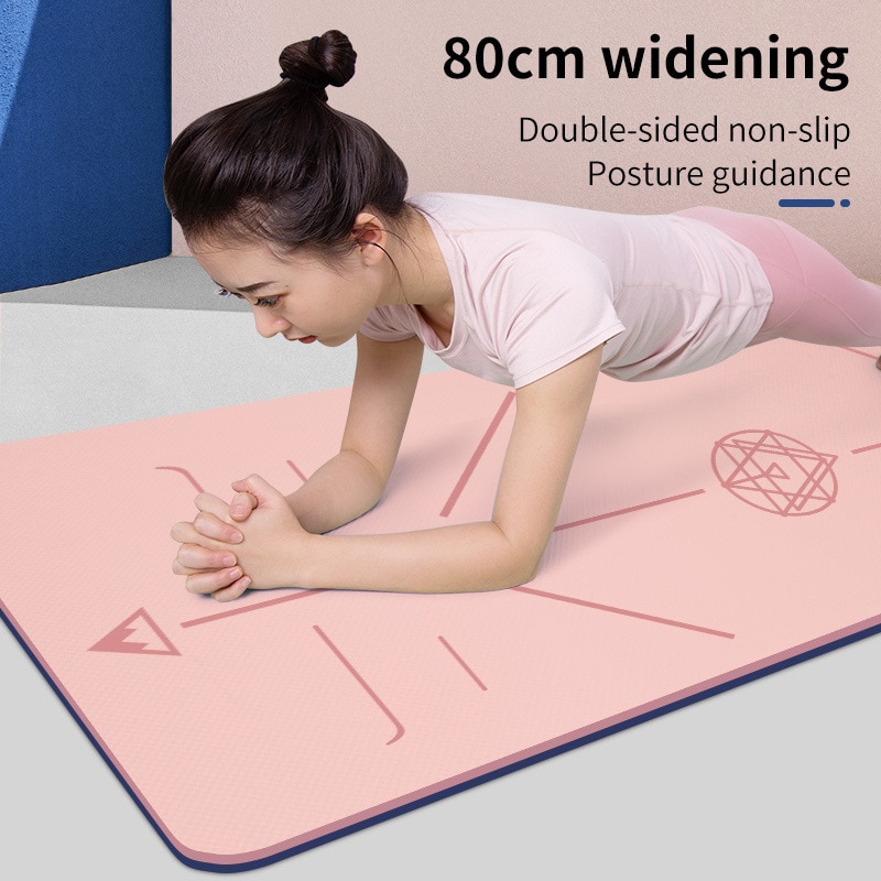 1830*800*6mm yogamatta med positionslinje halkfri nybörjarmatta för sportmatta för kvinnor miljökondition gymnastik yogamattor