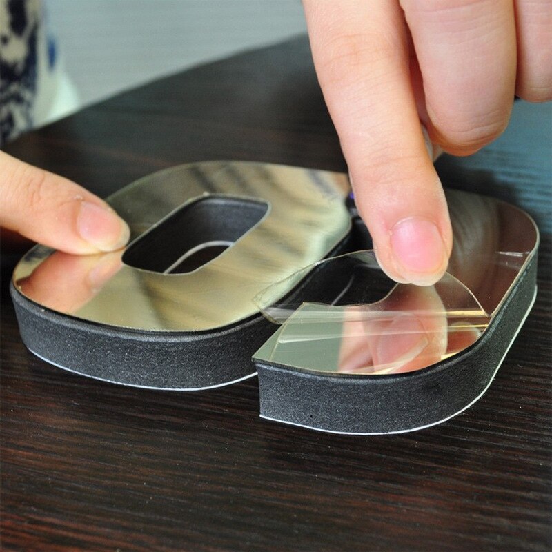 Relógio de parede 3d em acrílico para sala de estar, relógio adesivo diy de parede para pendurar, espelhado e estéreo