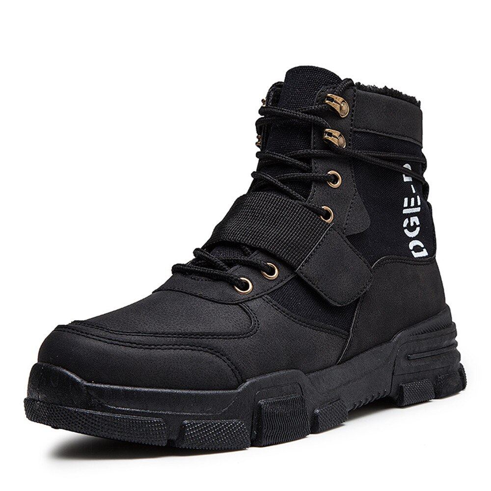 VESONAL hommes toile cuir cheville hiver neige bottes hommes chaussures baskets vintage fourrure en peluche mâle décontracté botte en plein air chaussures