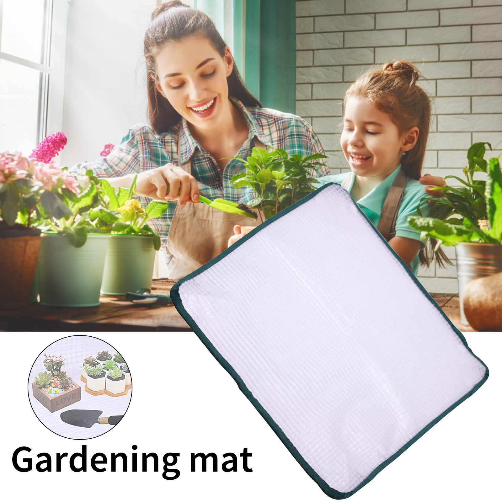 Mini tela de malla transparente impermeable, para escritorio, jardinería, suculenta, alfombrilla impermeable para flores, almohadilla para macetas