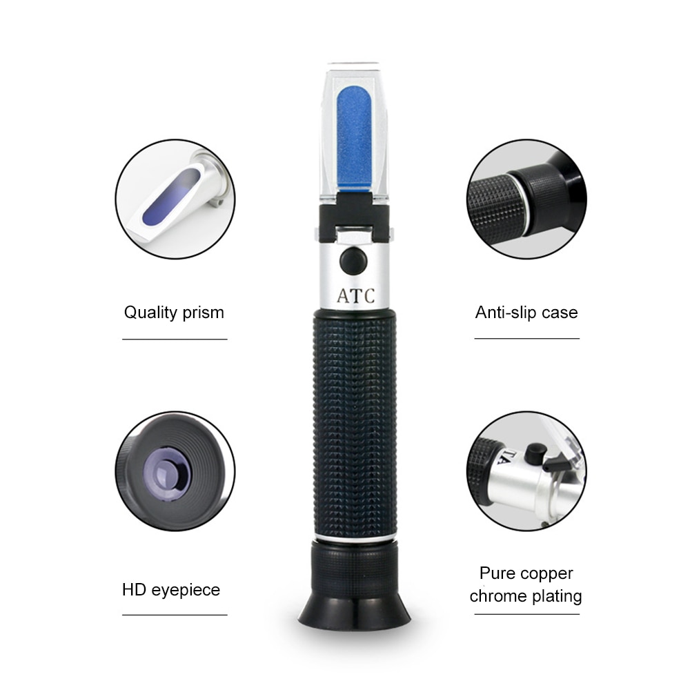 KKmoon 3-in-1 Handheld Honey Refractometers for Honey Moisture Brix Beekeeping Honey Refractometer Water Content Meter