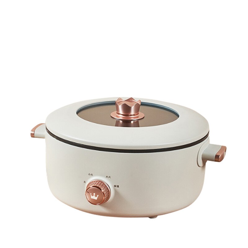 DMWD 3L Multifunction Electric Cooker Mini Skillet Non-stick Food Steamer Frying Boiling Stewing Pot Pot Noodles 220V: Whitout steamer