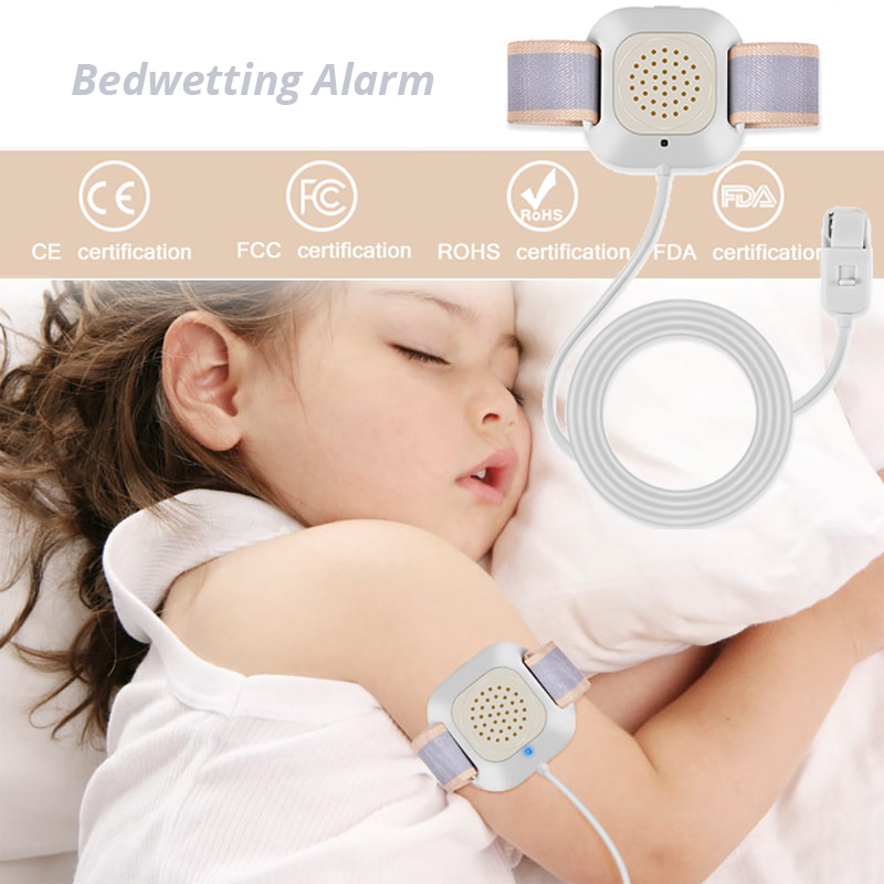 Baby seng befugtning påmindelse alarm lys enuresis sensor alarm påmindelse pottetræning enuresis våd påmindelse sove seng våd alarm