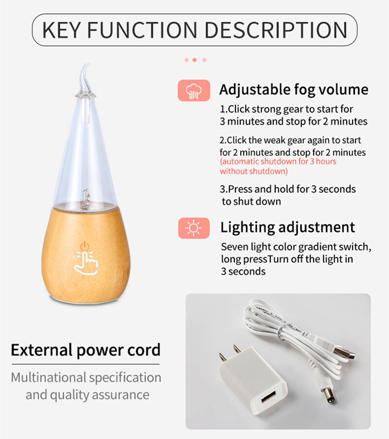 Ätherisches Öl Diffusor Holz Glas Lufterfrischer Aroma Wasserlosen USB Auto Duft Maschine luft Aromatherapie Vernebler Für Hause Yoga