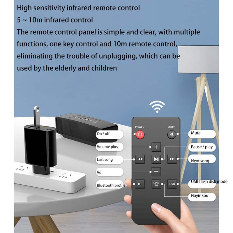 Bluetooth 5.0 Audio Receiver Transmitter Stereo Wireless Adapter TF/U Disk Play Dual USB Charger for TV IR APP EU Plug