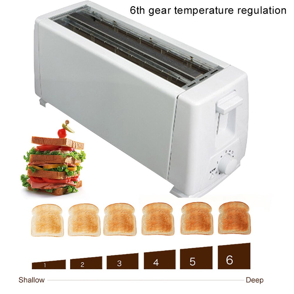 Tostadora rápida para el hogar, máquina para hacer pan, sándwich, 4 rebanadas, con ranura ancha, 1300W