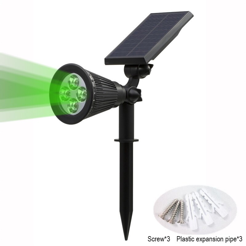 T-SUNRISE Solar Lamp Waterdicht IP65 Outdoor Tuin Gazon Lamp Landschap Wandlampen 4LED/7LED Diverse Kleuren Zonne-verlichting: Green