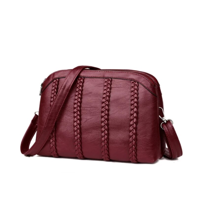 Bolso Mujer moda torba na ramię dla kobiet popularne kobiece wakacyjne torby kurierskie z PU dama projekt wykwintna torba materiałowa Crossbody: wino