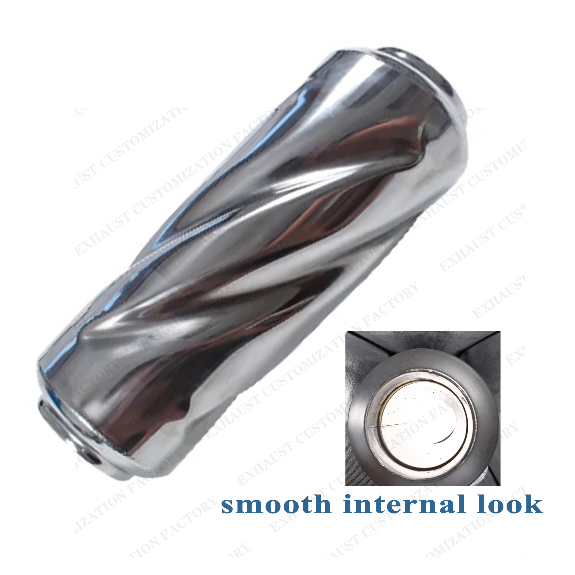 Resonador de escape de rendimiento, silenciador de entrada y salida de 63mm, sistema de escape de superficie en espiral de acero inoxidable 304, accesorios para coche DIY: Gris oscuro