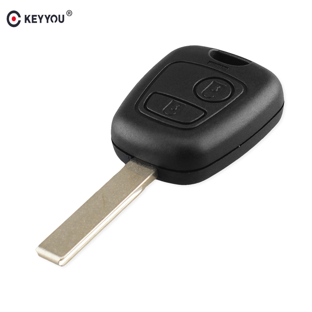 Keyyou Vervanging 2 Knop Afstandsbediening Auto Key Case Shell Fob Voor Peugeot 307 Met Groef