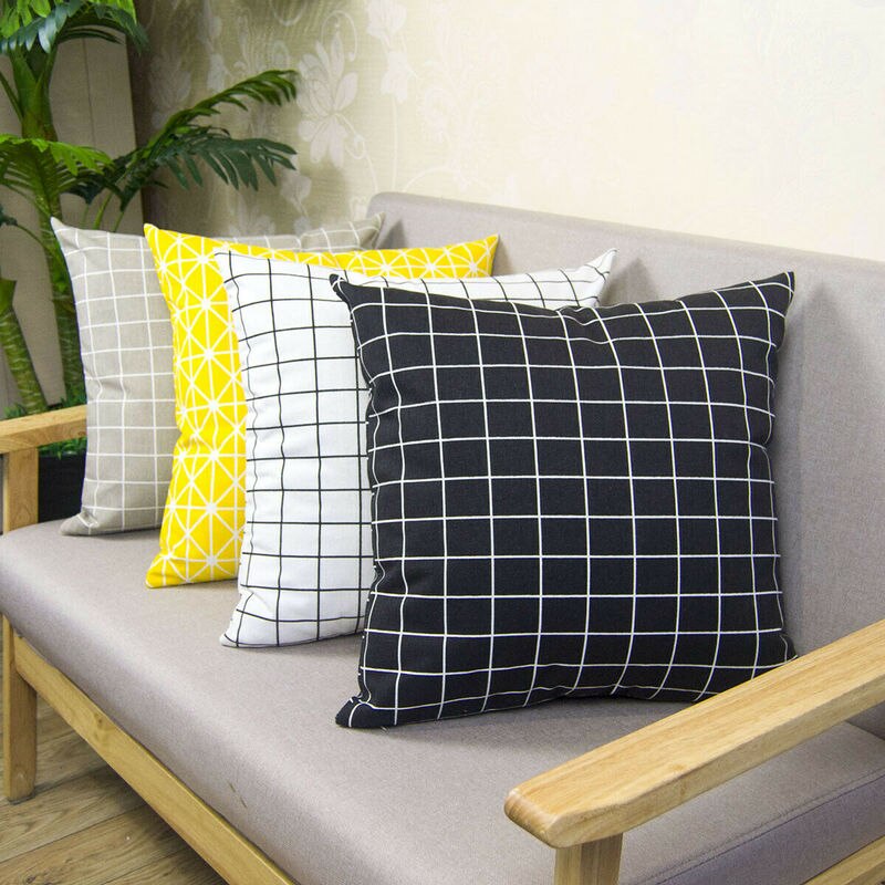 Geometrische katoenen linnen kussenhoes kussensloop banksprei modern kunstpatroon 45*45cm huisdecoratie decoratieve kussensloop