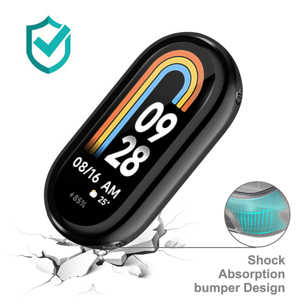 Hoesje voor Xiaomi Mi Band 9, schermbeschermer, zachte TPU rondom beschermende bumperhoes, accessoires voor MiBand 9-shell