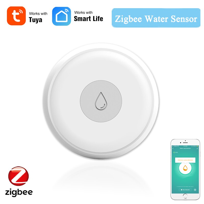 Tuya Smart Zigbee Water Leak Sensor Wireless Flooding Detector Water Leakage Detector Zigbee Smart Home Automation Security