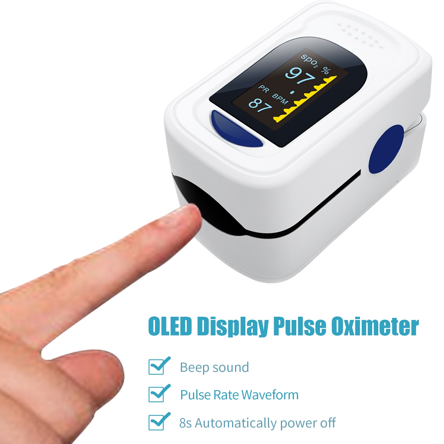 Digital Fingertip Pulse Oximeter OLED Display Blood Oxygen Pulse Sensor Saturation SpO2 Monitor for Nursing Home Sports Lover