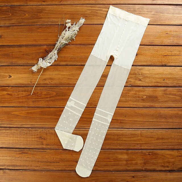 baby girls Ultra-thin Summer tights cute butterfly princess pantyhose infant girls little dot embroidery kids child dance tight: Milk dot butterfly / XXL