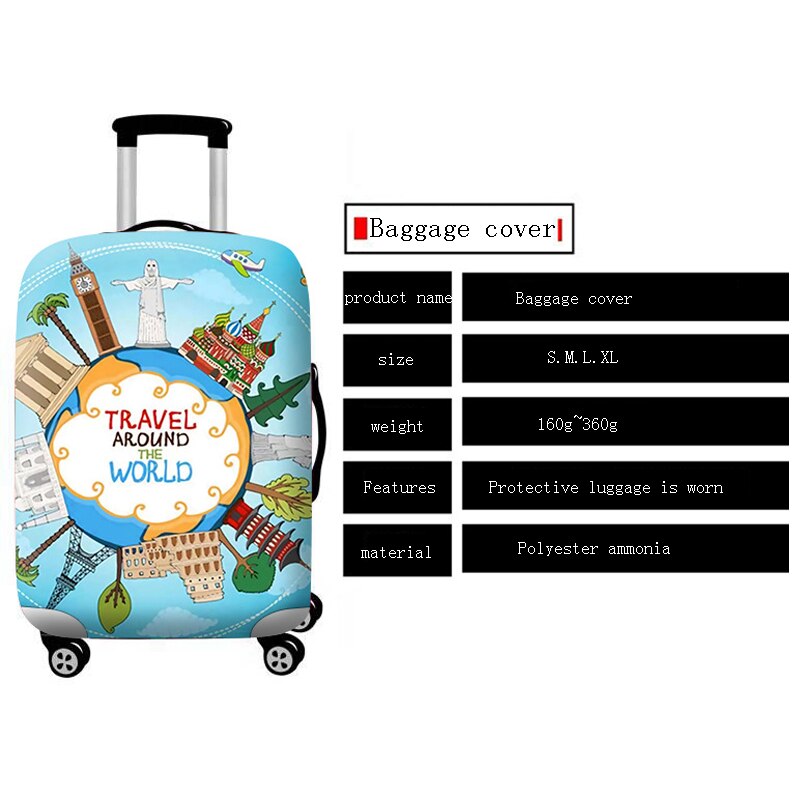 TLDGAGAS 3D Digital Stretch Fabric Luggage Protective Cover Suit 18-32 Inch Trolley Suitcase Case Covers Travel Accessories