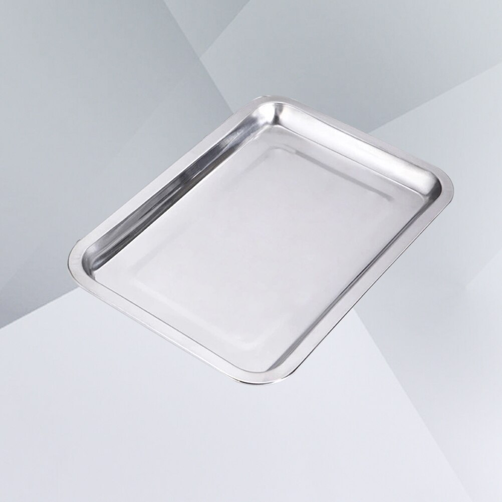 Stainless Steel Food Tray Thickened Food Tray Flat Square Grill Tray Non Toxic Food Tray Size 2