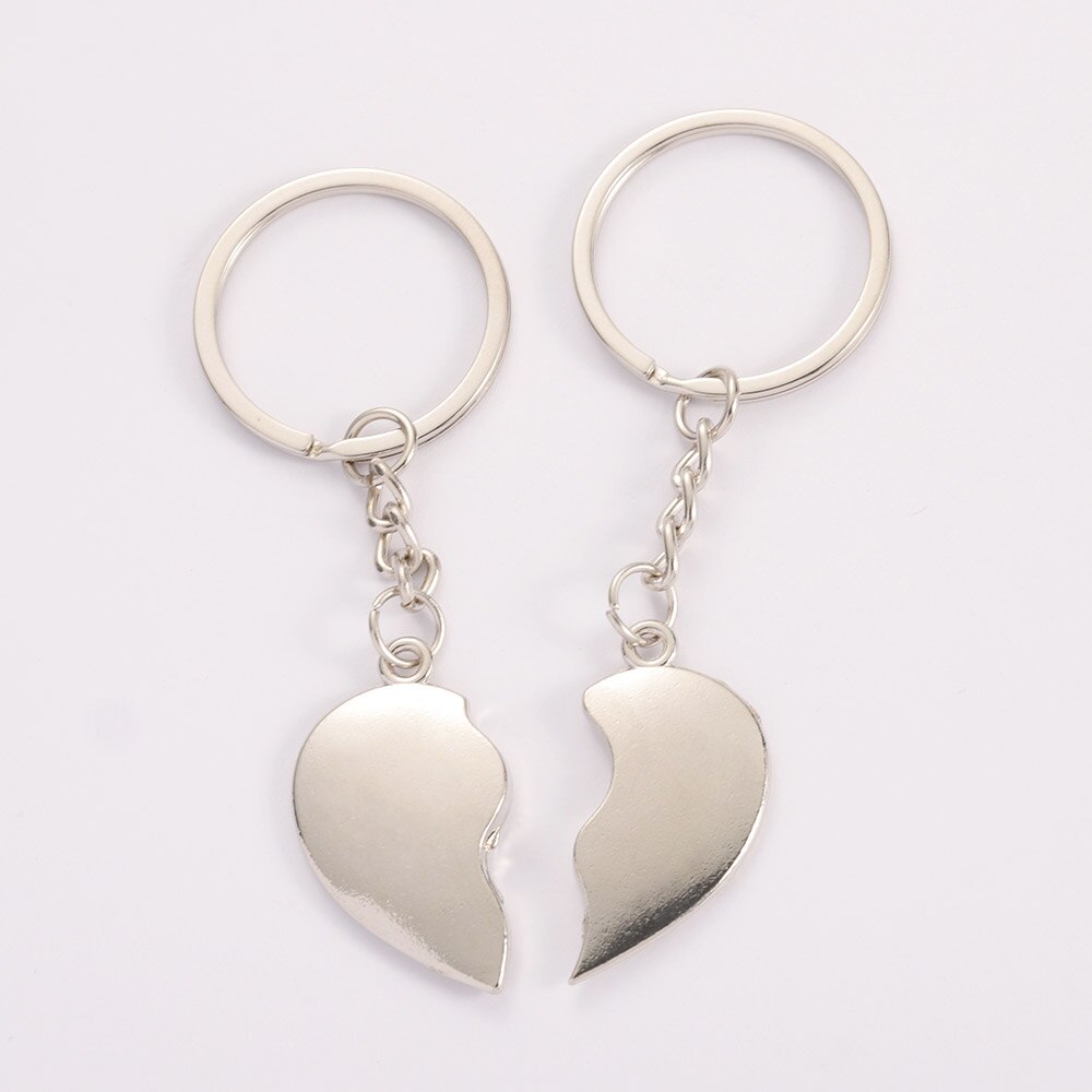 MINGXUAN 1 Paar Paar Keychain Schlüssel Silber Überzogene Korea Romantische Liebhaber Liebe Schlüssel Kette Souvenirs Valentinstag C411