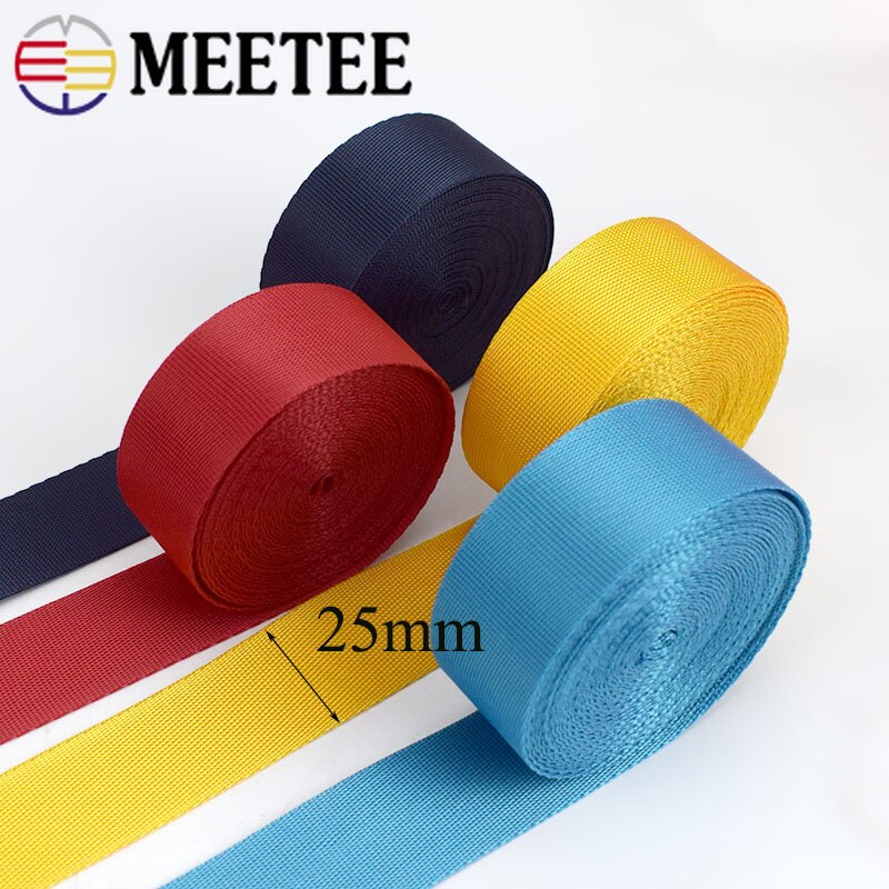 5M 0.7Mm Dikke 25Mm Polyester Nylon Spanbanden Lint Band Outdoor Rugzak Tas Strap Diy Halsband Knapsacktapes bias Binding