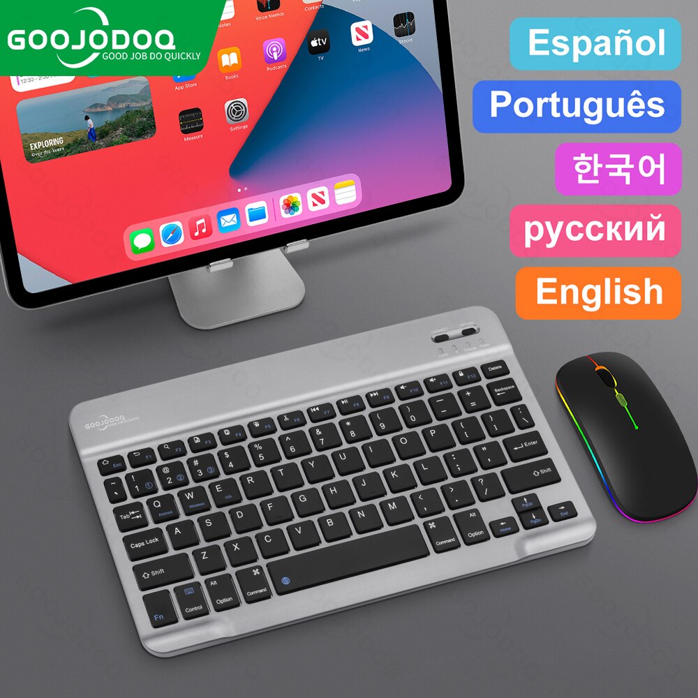GOOJODOQ Bluetooth Keyboard For iPad Tablet Smartphone Wireless Keyboard And Mouse For Xiaomi Samsung Huawei Teclado Sem Fio