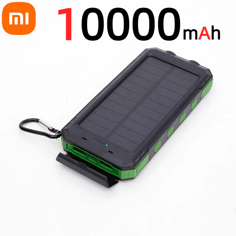 Xiaomi 50000 mah bærbar solcelle-powerbank med stor kapacitet, hurtigopladning, eksternt batteri med lommelygte til xiaomi iphone huawei: Grøn