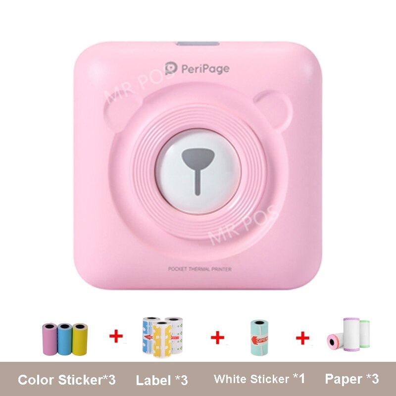 Bluetooth Portable Printer High Resolution Peripage Mini Photo Printer thermal Printer For Mobile Phone Android And IOS: pink printer