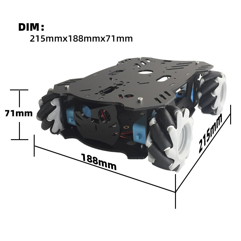 Mecanum Wheel Robot Car Chassis Kit fai da te V2.0