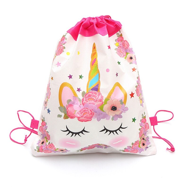 Unicorn Drawstring bag for Girls Travel Storage Package Cartoon School Backpacks Children Birthday Party Favors 34cm*27cm