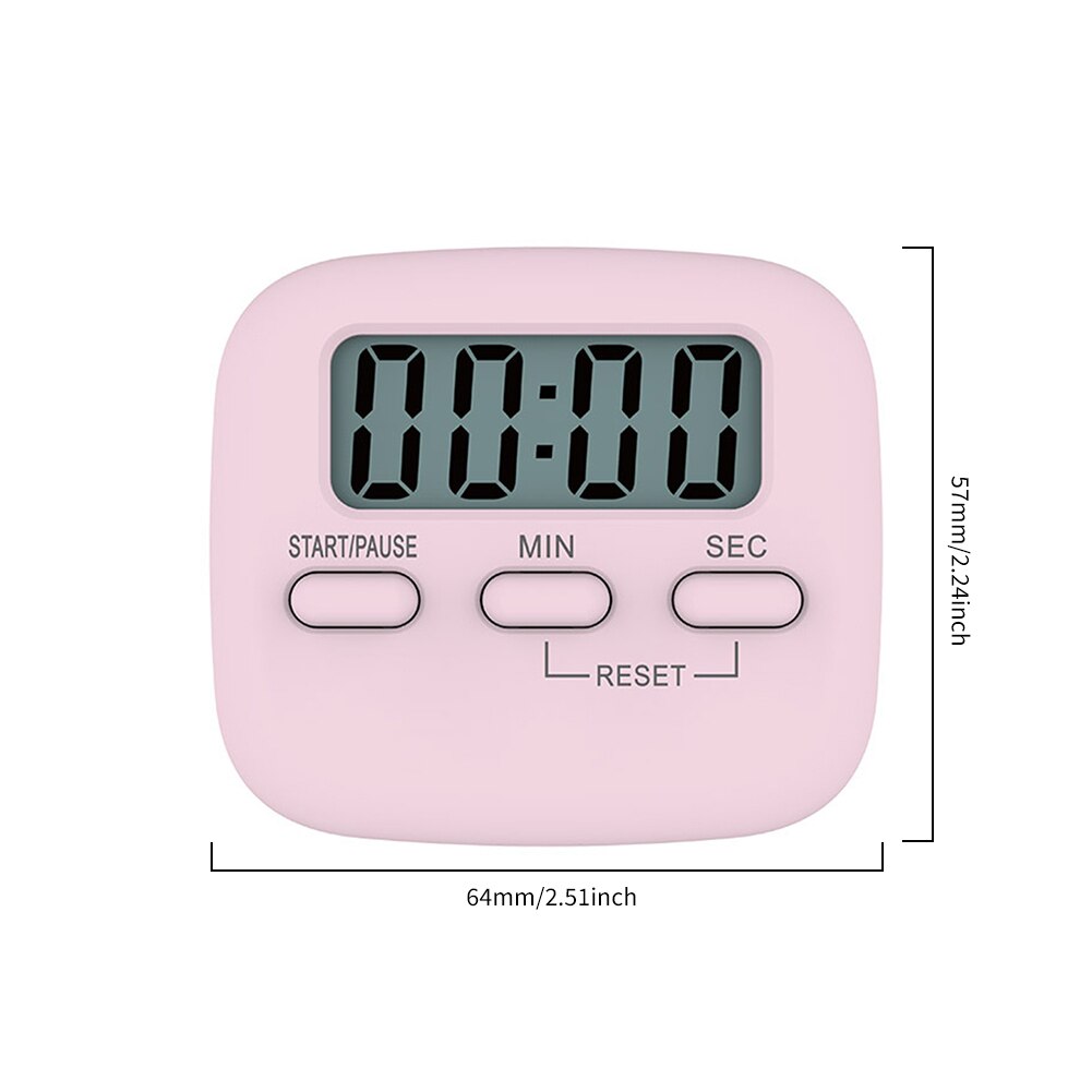 Koken Timer Sterke Rug Magnetische Digitale Timer Slapen Stopwatch Keuken Koken Countdown Voor Koken Sport: Roze