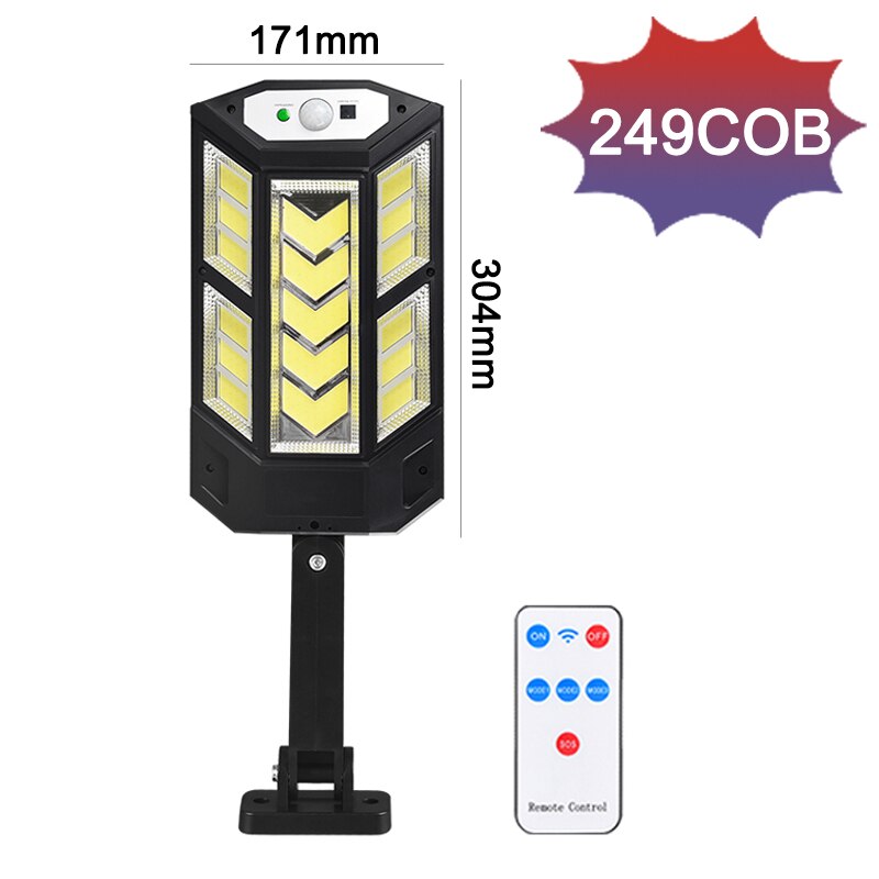 Solar LED Motion Sensor Lamp Outdoor Waterproof Garden 3 Sensing Modes Wall Light For Patio Yard Porch Balcony Fence Exterior: 249COB