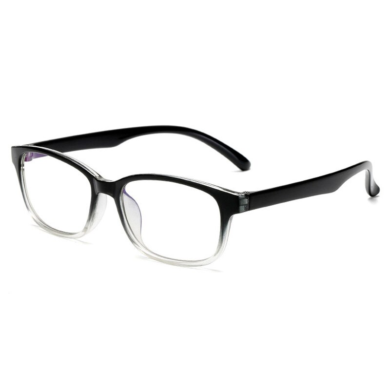 SO&EI Smart Color-changing Anti-blue Light Glasses Square Men Women Photochromic Gray Lens Glasses Outdoor Shades UV400 Eyewear: Black transparent