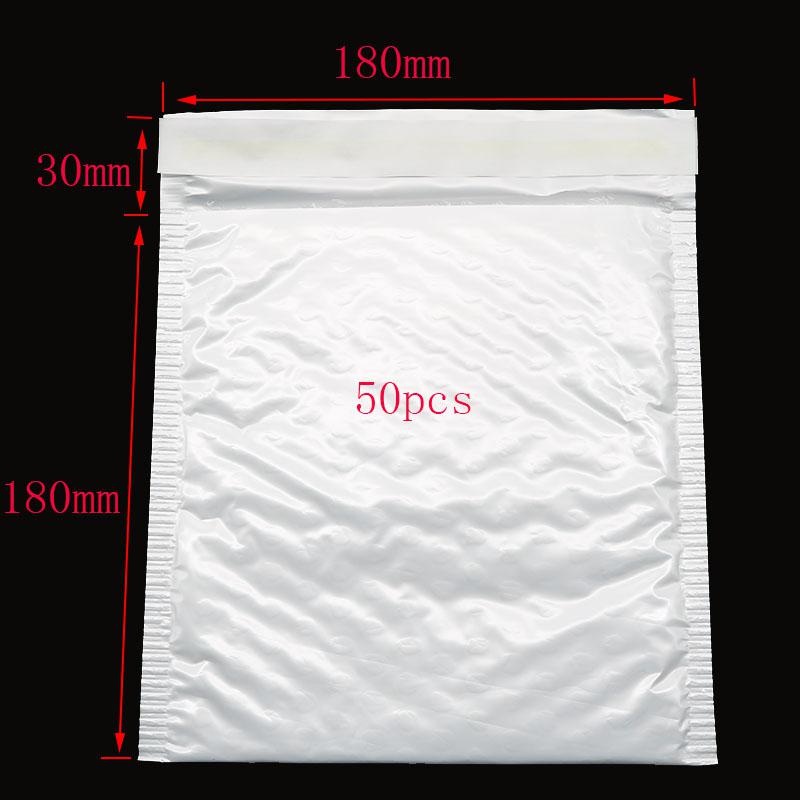 50 Stuks Van Verschillende Specificaties Witte Zak Schuim Envelop Foam Folie Kantoor Verpakking Envelop Trillingen Tas Bubble Mailer: 18x18cm      50pcs