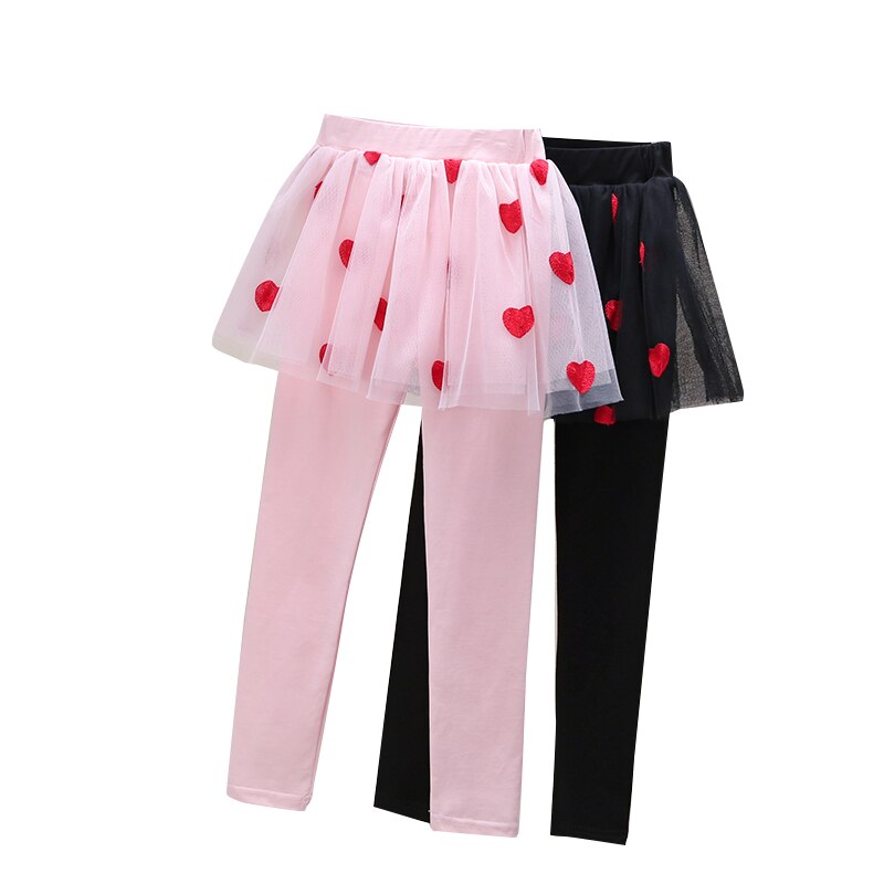 Delle Ghette delle ragazze 100% Cotone Culottes Leggings Coreano di Stirata Pantaloni Delle Ragazze Skinny Cuore Del Modello Dei Bambini Delle Ghette Pantaloni 2-8 Anni