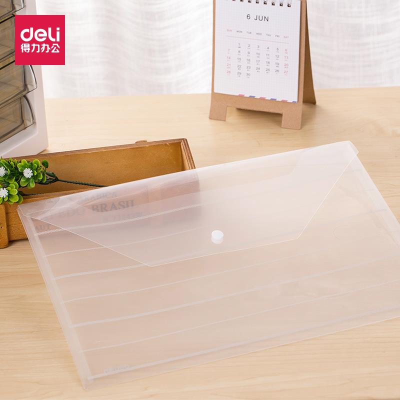 5 stks/partij A4 Transprent Plastic Document tas/bestand document tas/Bestand zak/file houder/Portfolio/ notes Pouch: White With Stripe