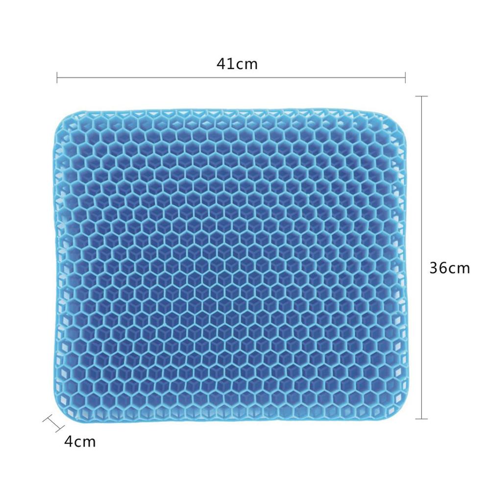 Gel elastisk sklisikker sittepute bil sofa kontor livmorhals helsevesen ispute honeycomb dobbelt lag stor størrelse gel setepute: Gel sittepute b