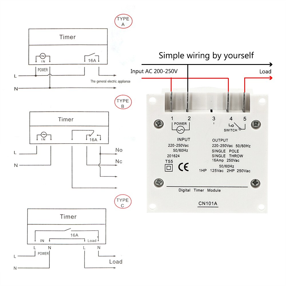 Daily Weekly Programmable Timer Time Control Switch Digital LCD Electronic Auto On/Off Relay AC 220-250V
