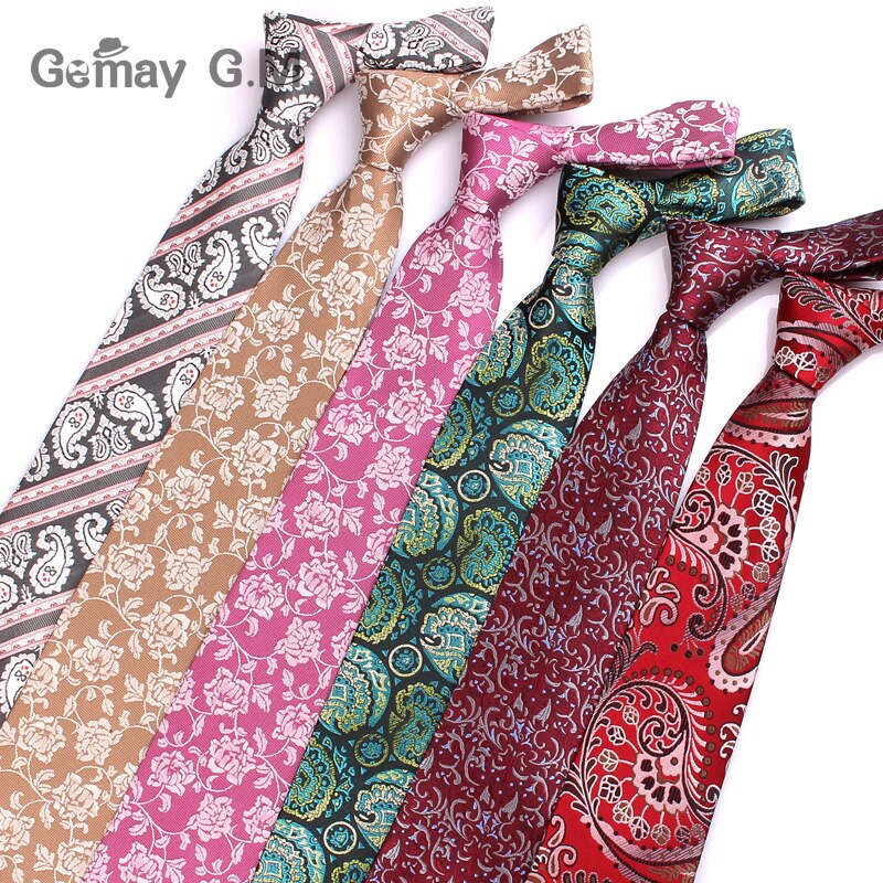 Casual Floral Ties Jacquard Classic Necktie For Men Suits Mens Business Neck Tie Cravats 8cm Width Groom Neckties
