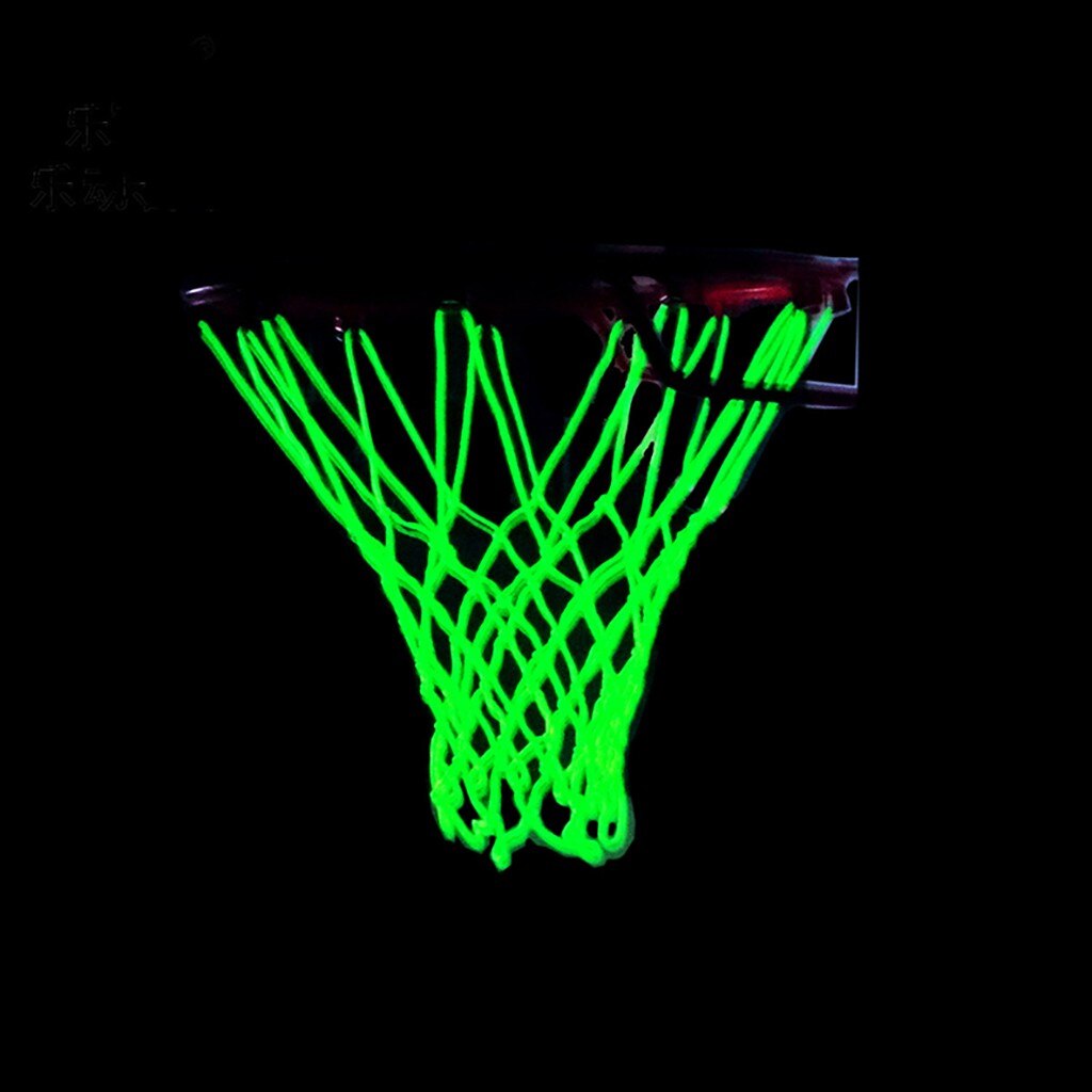 Green Fluorescent Basketball Net Luminous Basketball Net Night Sports Fluorescent Standard Basketball Net #YL5