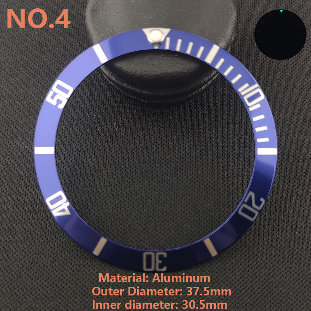 Sostituzione dell'inserto della lunetta in alluminio o ceramica luminosa da 37,5 * 30,5 mm delle parti degli accessori dell'orologio: Oro