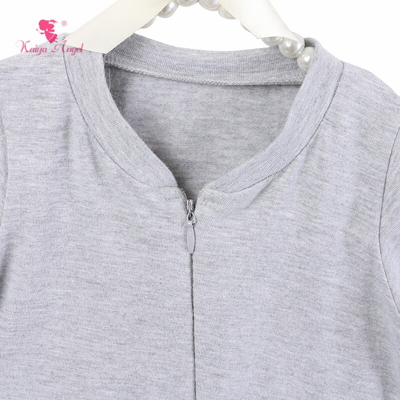 Ángel Kaiya-Footies para bebé recién nacido, NB ~ 24M, ropa para niño de primavera y otoño, algodón de estilo Simple gris, 5 unidades/lote, de fábrica