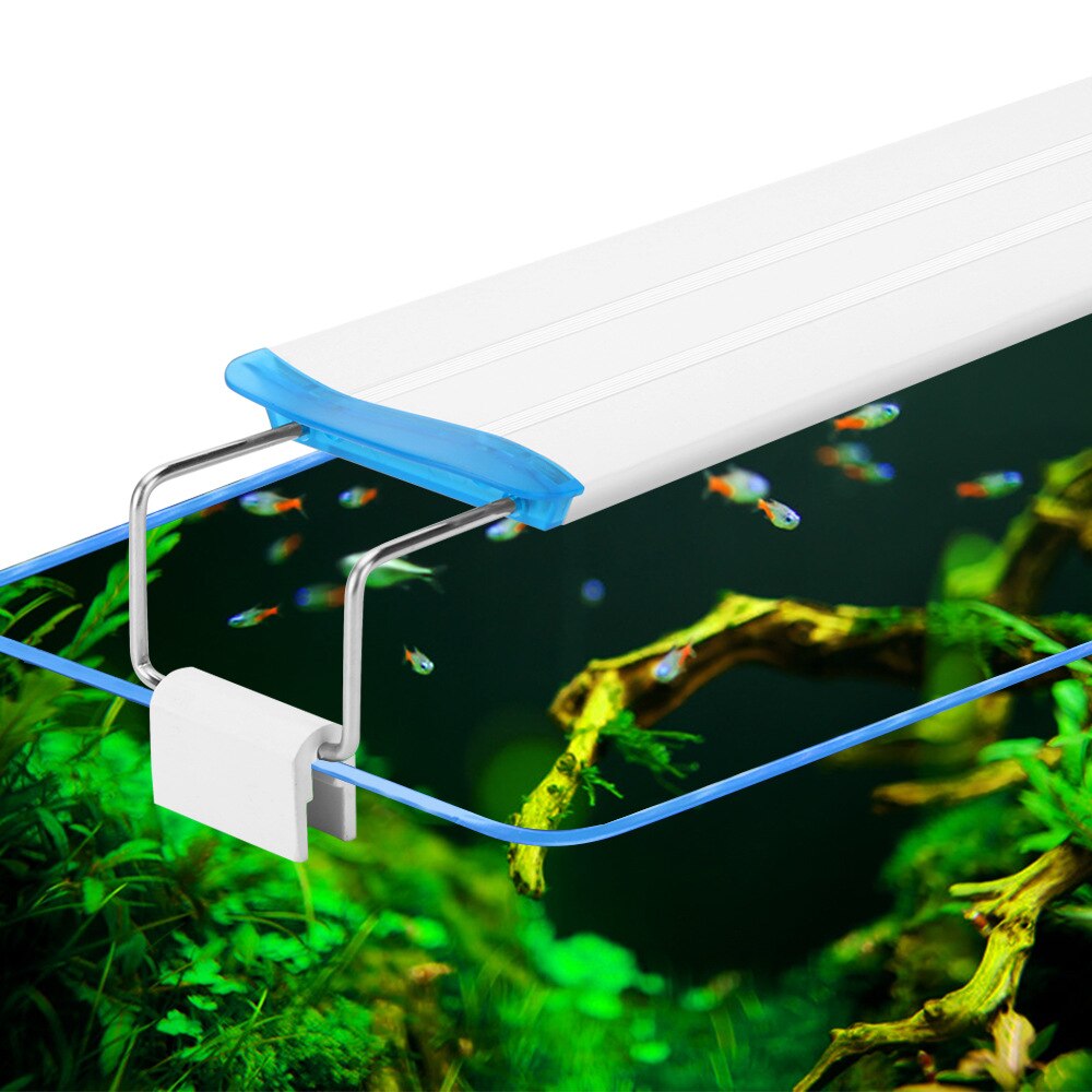 Super Slim LEDs Aquarium Lighting Aquatic Plant Grow Light 18-75CM Extensible Waterproof Bright Clip Blue Lamp Fish Tank 90-260V