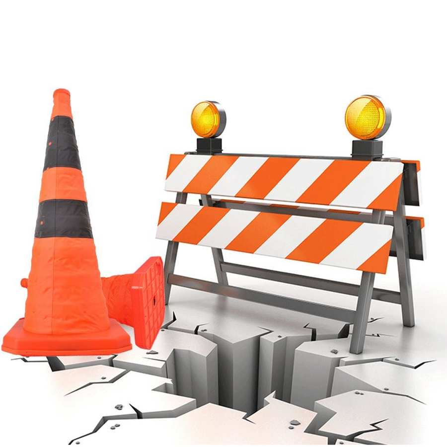 70cm Road Traffic Collapsible Road Cones With Reflective Strip Safety Collapsible Road Cones road sign