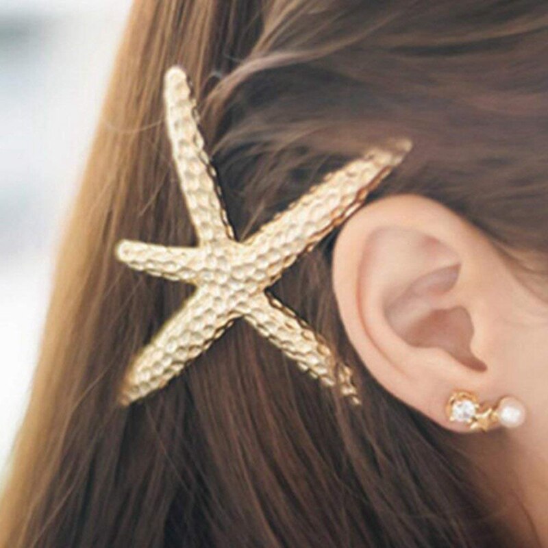 Oceaan Stijl Zeester Sea Star Conch Shell Ketting Armband & Vrouwen Sieraden Haaraccessoires Zeester Haarspeld